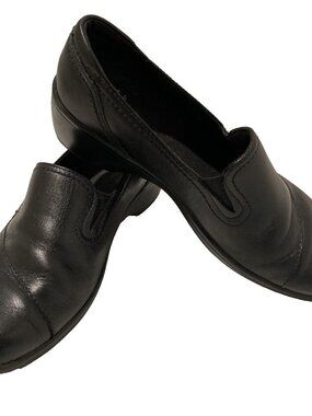 Clarks Collections Bendables Black Leather Slip on Shoes Womens Size 6.5 Loafers